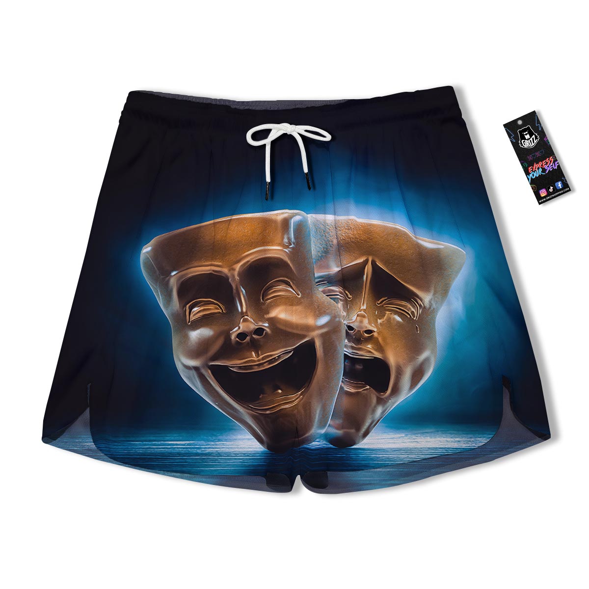 The Theatre Masks Sock And Buskin Men's Running Shorts-grizzshop