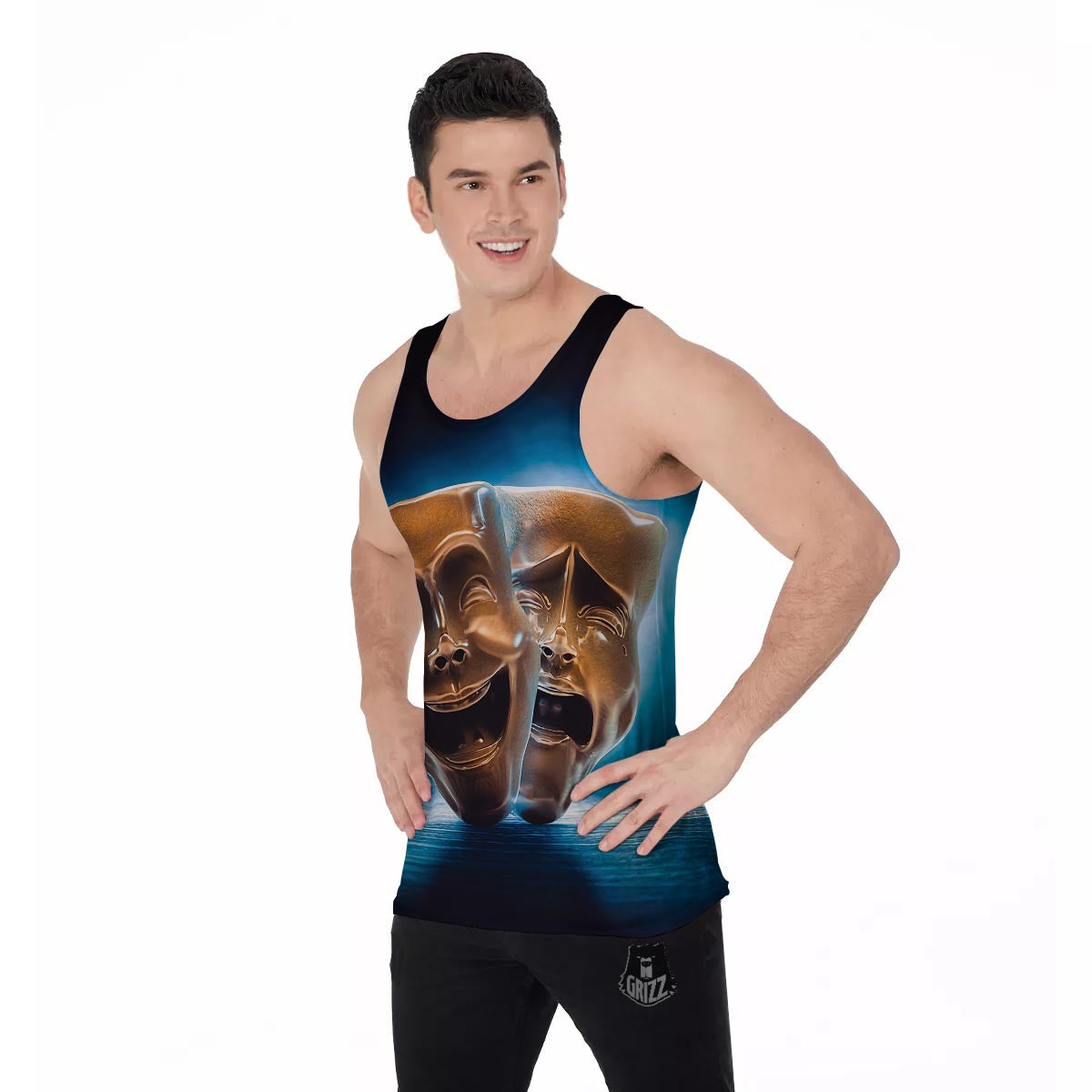 The Theatre Masks Sock And Buskin Men's Tank Top-grizzshop