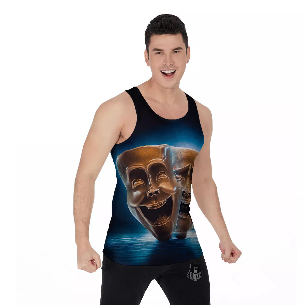 The Theatre Masks Sock And Buskin Men's Tank Top-grizzshop