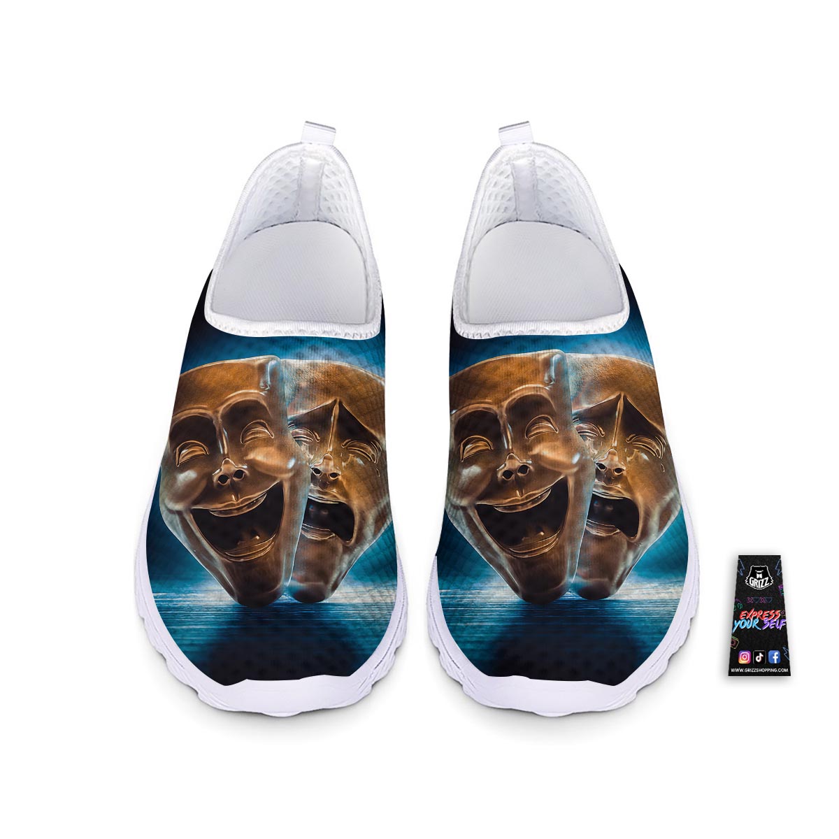 The Theatre Masks Sock And Buskin Nurse Shoes-grizzshop