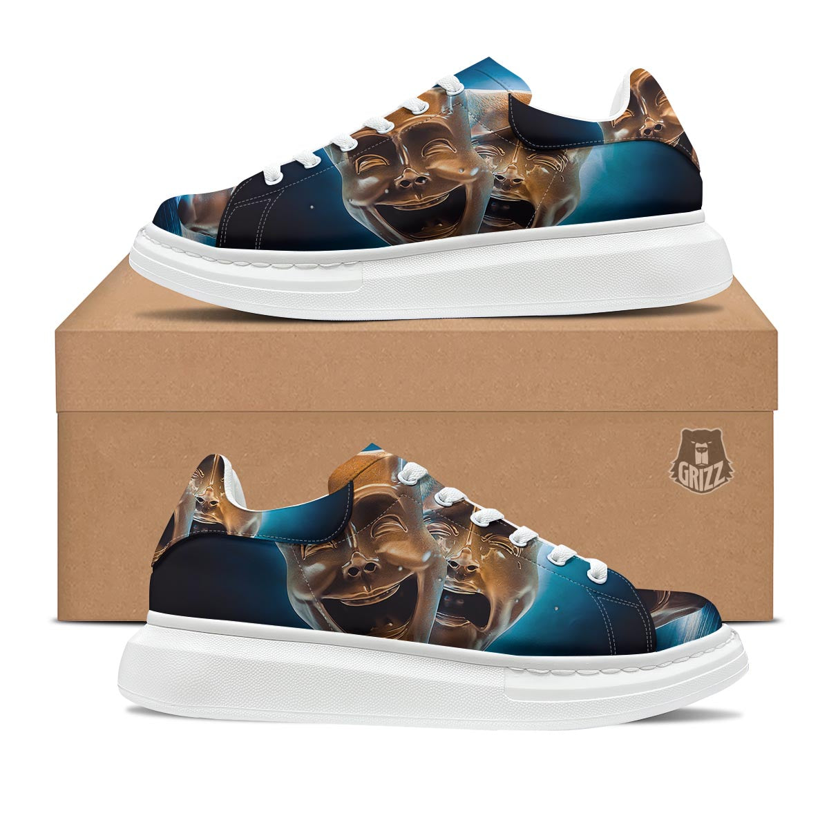 The Theatre Masks Sock And Buskin Platform Shoes-grizzshop