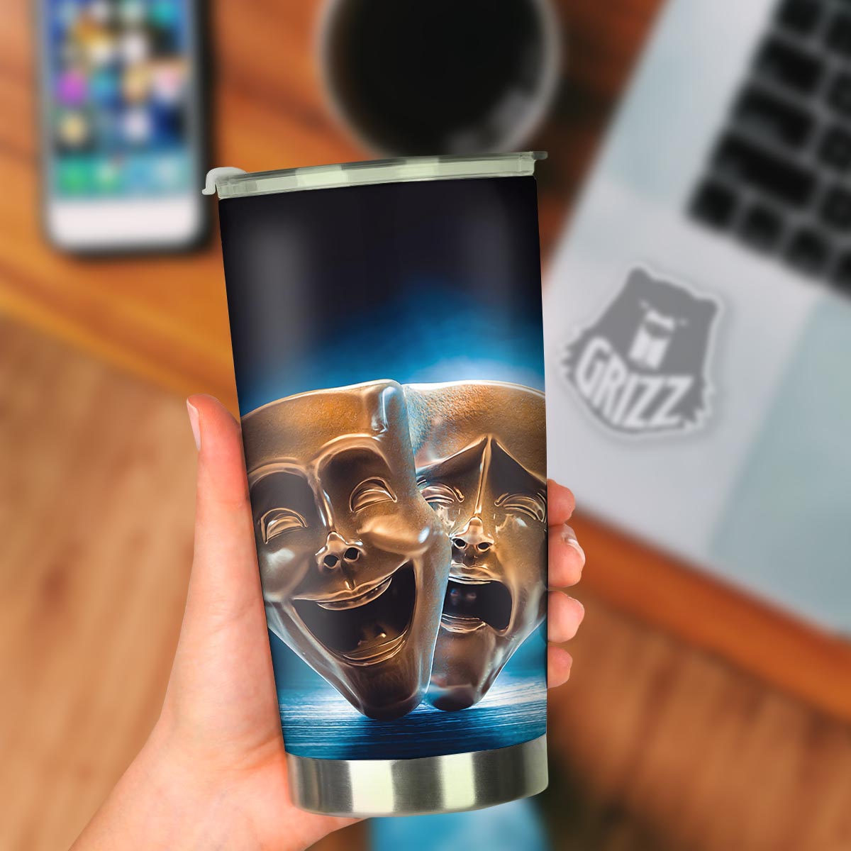 The Theatre Masks Sock And Buskin Tumbler-grizzshop
