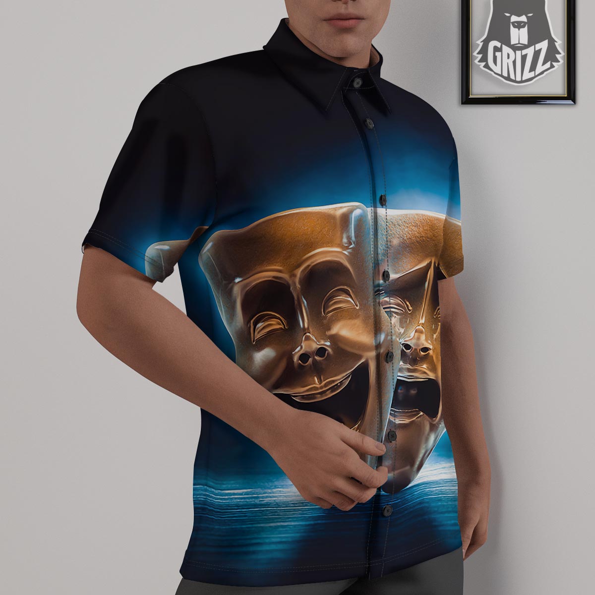 The Theatre Masks Sock And Buskin Untucked Shirts-grizzshop