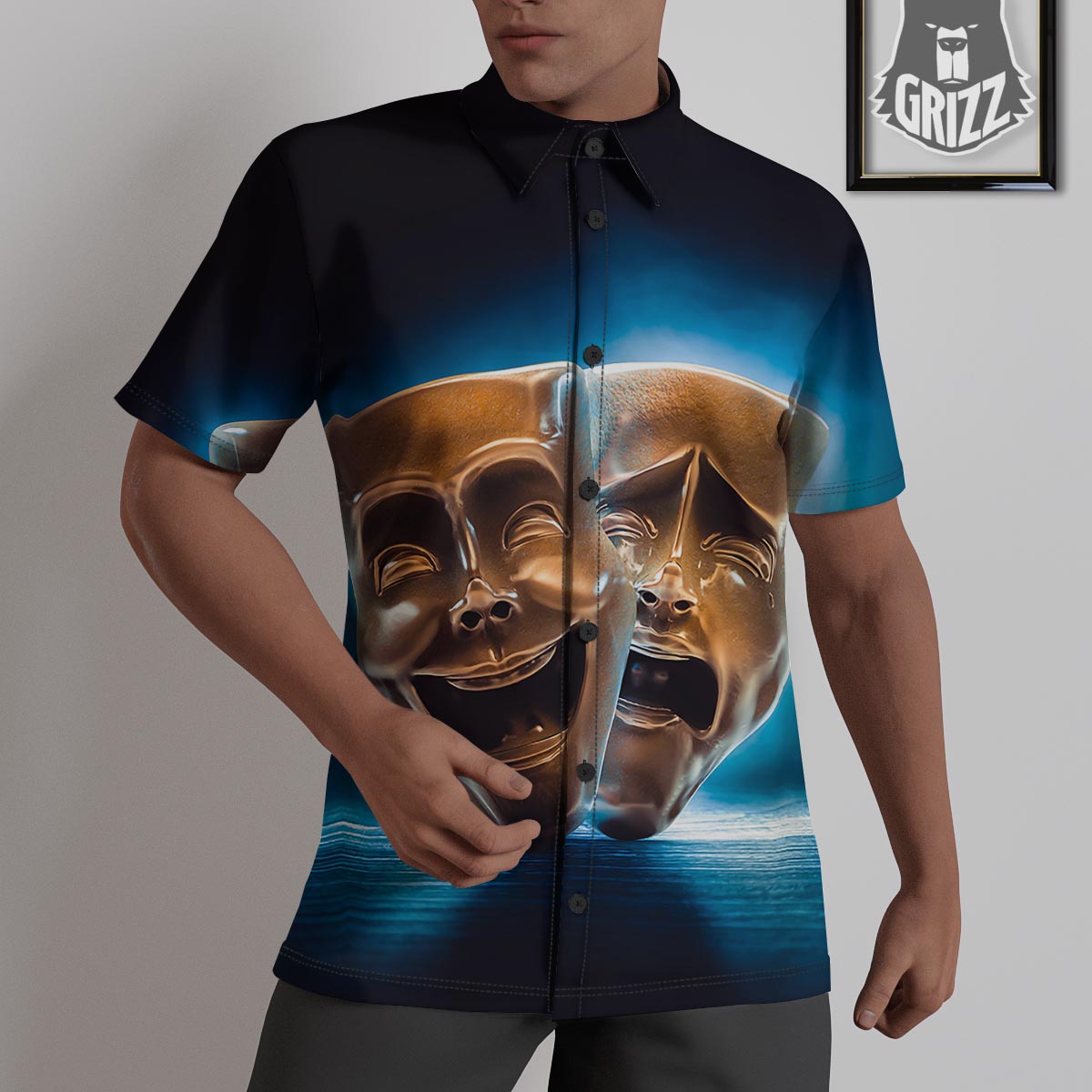 The Theatre Masks Sock And Buskin Untucked Shirts-grizzshop