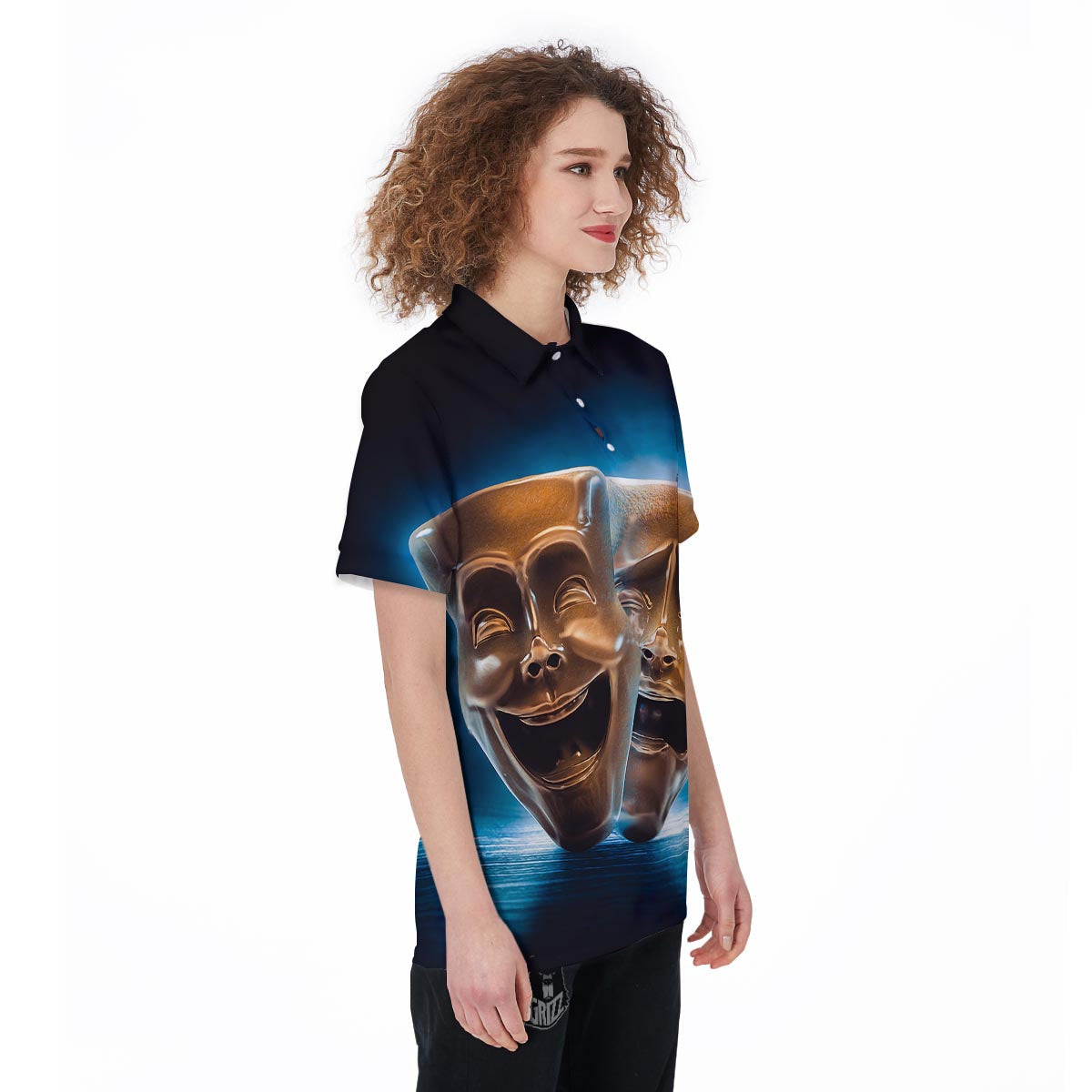 The Theatre Masks Sock And Buskin Women's Golf Shirts-grizzshop