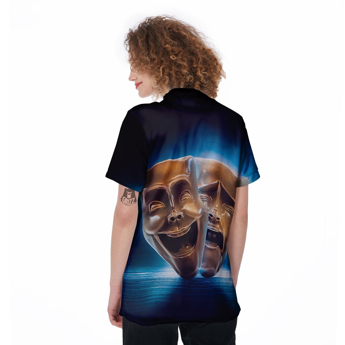 The Theatre Masks Sock And Buskin Women's Golf Shirts-grizzshop