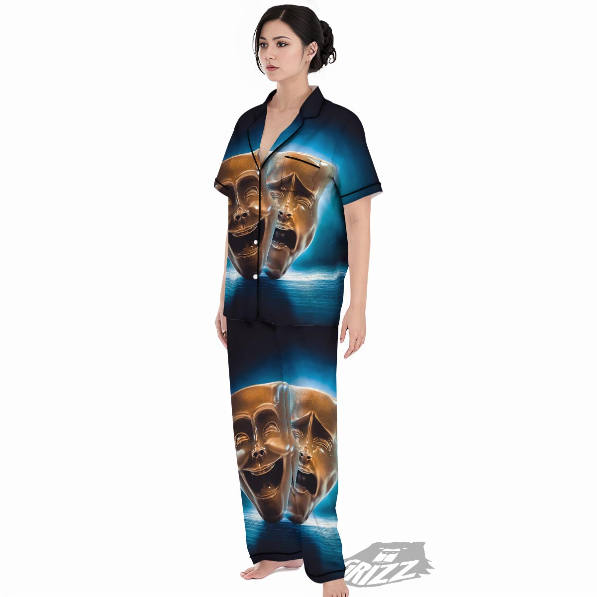 The Theatre Masks Sock And Buskin Women's Pajamas Set-grizzshop