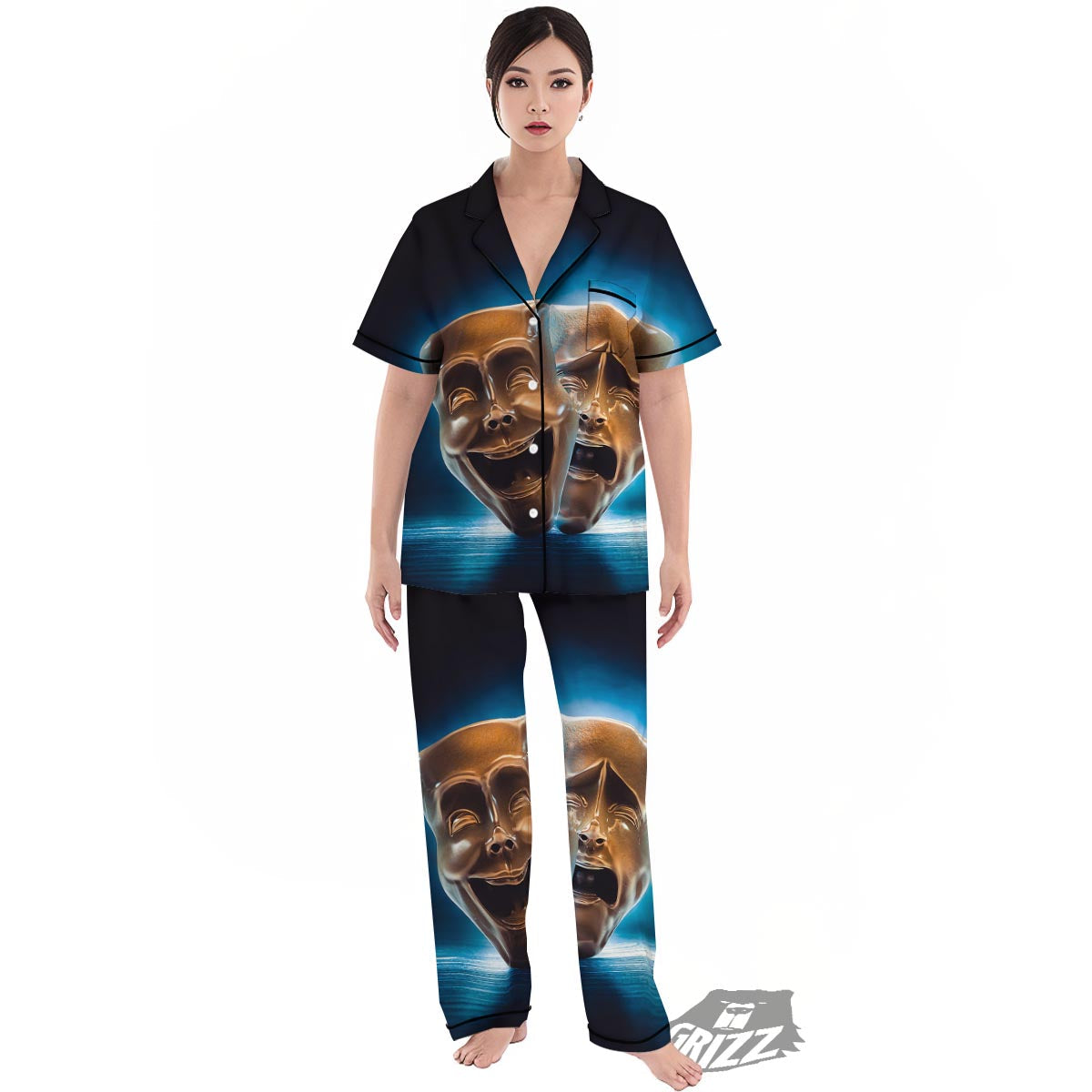 The Theatre Masks Sock And Buskin Women's Pajamas Set-grizzshop