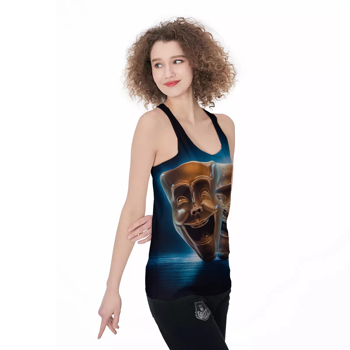 The Theatre Masks Sock And Buskin Women's Racerback Tank Top-grizzshop