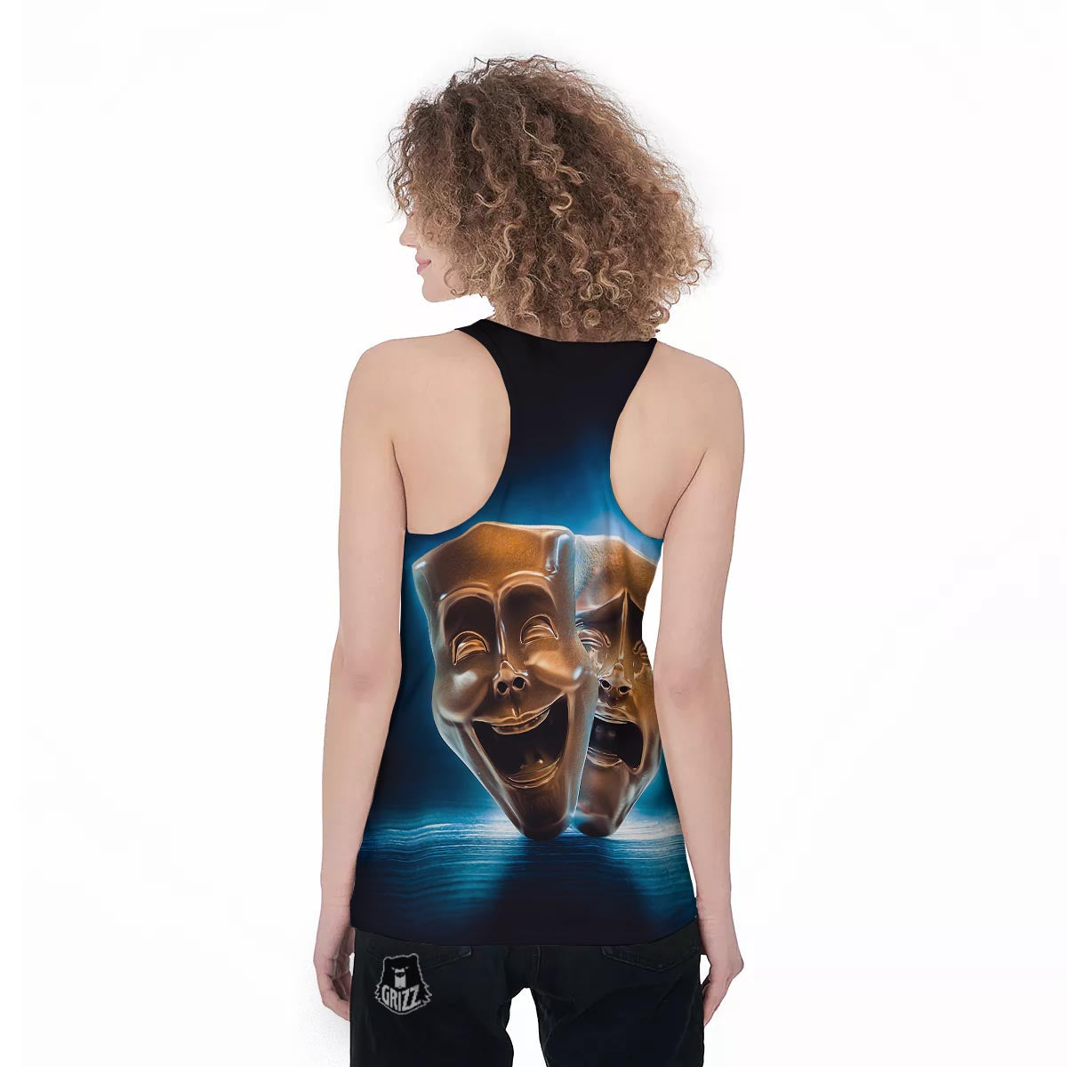 The Theatre Masks Sock And Buskin Women's Racerback Tank Top-grizzshop