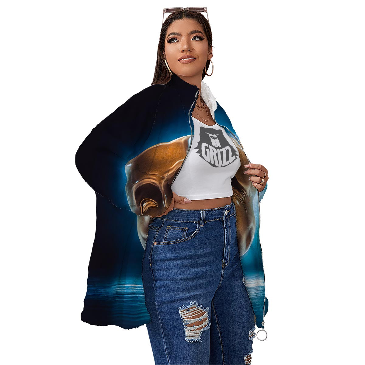 The Theatre Masks Sock And Buskin Women's Sherpa Jacket-grizzshop