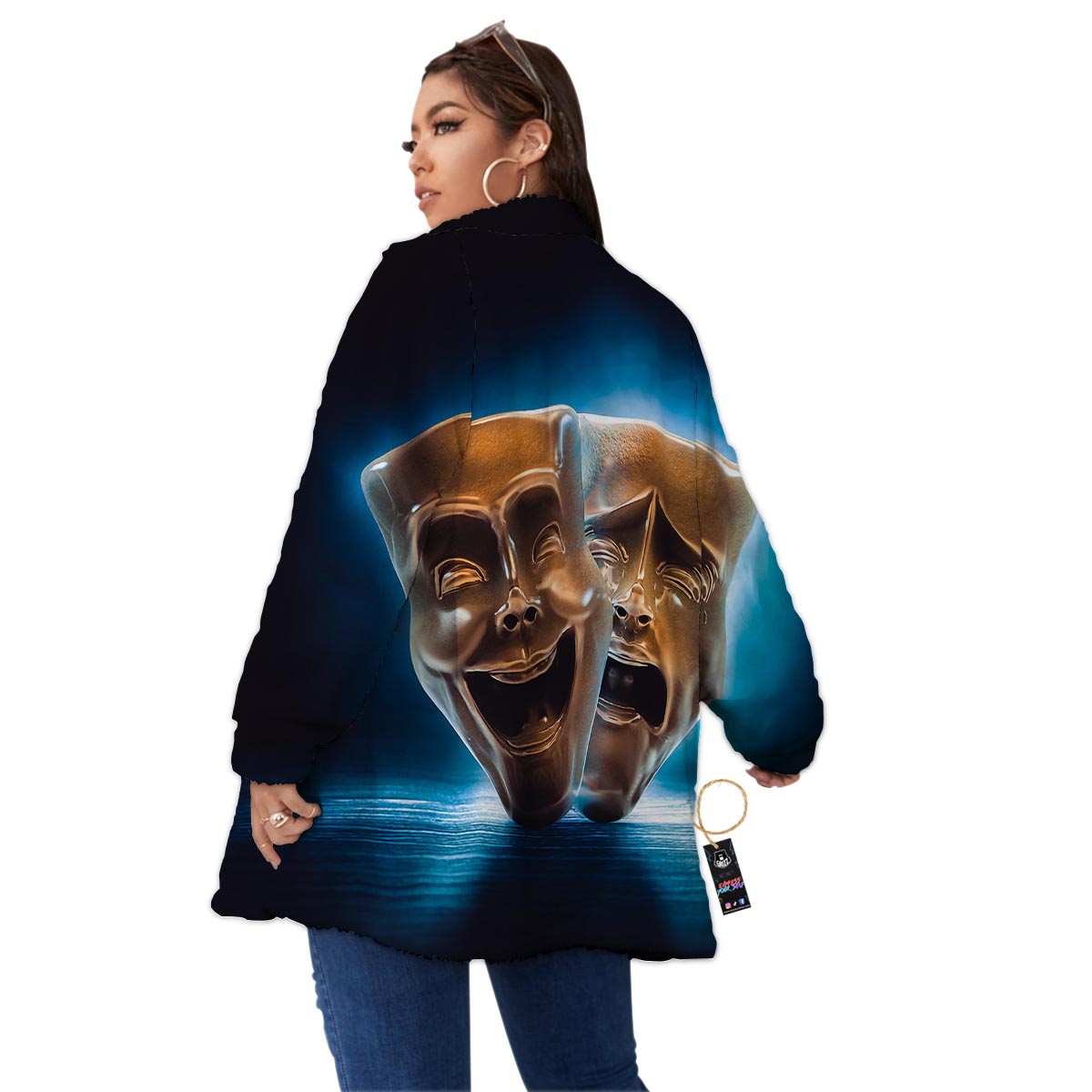 The Theatre Masks Sock And Buskin Women's Sherpa Jacket-grizzshop