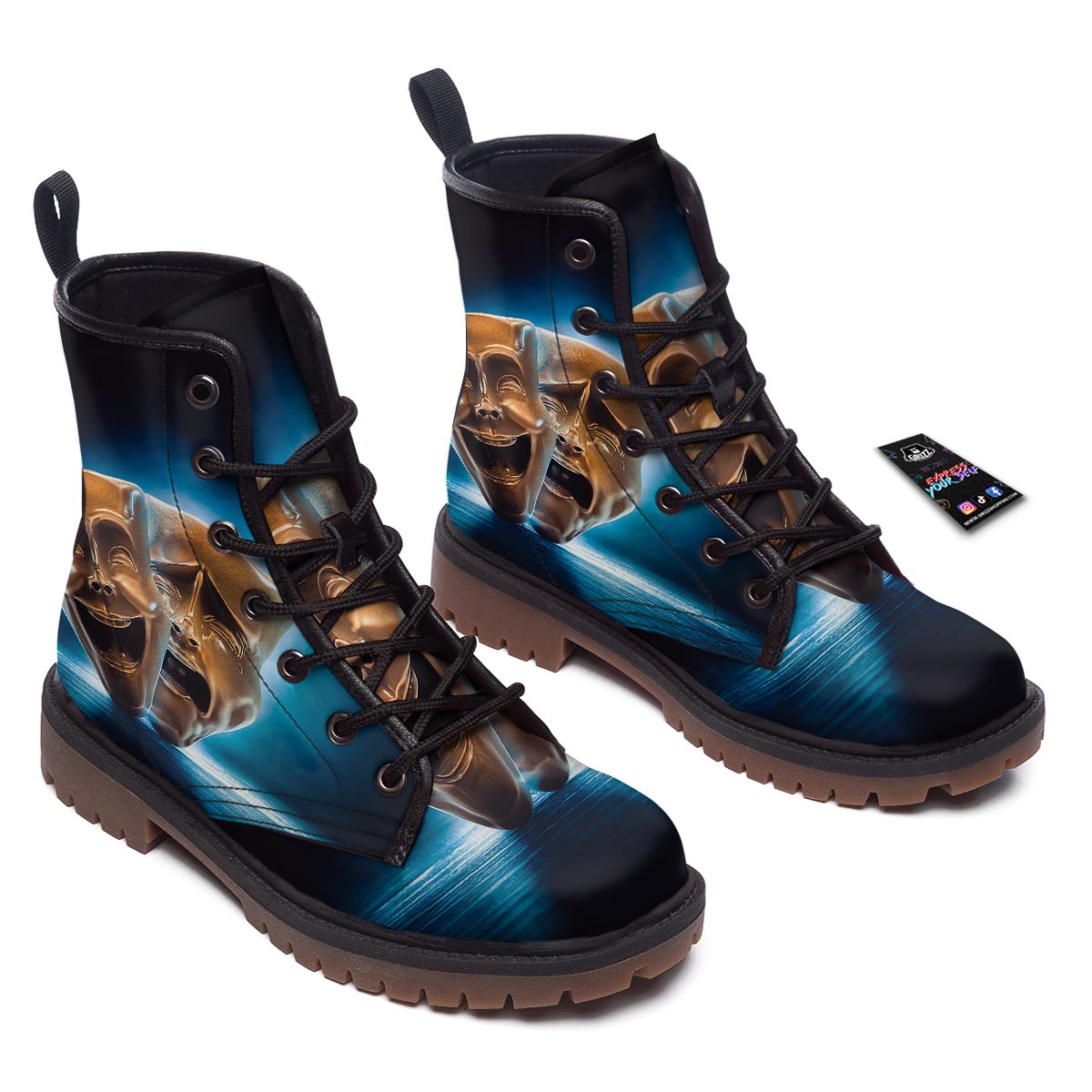 The Theatre Masks Sock And Buskin Work Boots-grizzshop