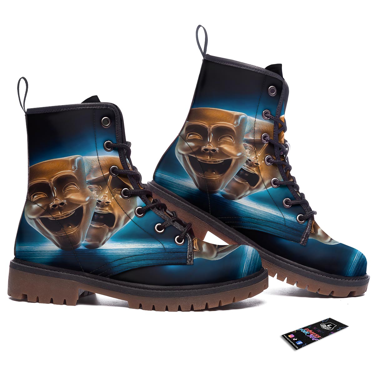 The Theatre Masks Sock And Buskin Work Boots-grizzshop