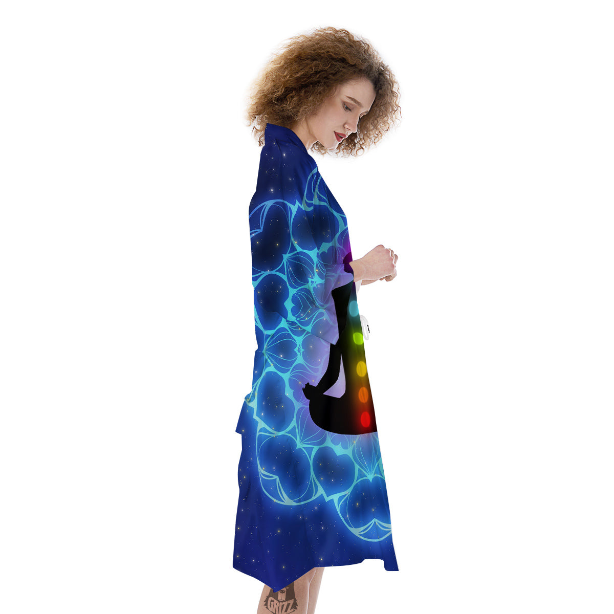 The Universe Chakras Print Kimono-grizzshop