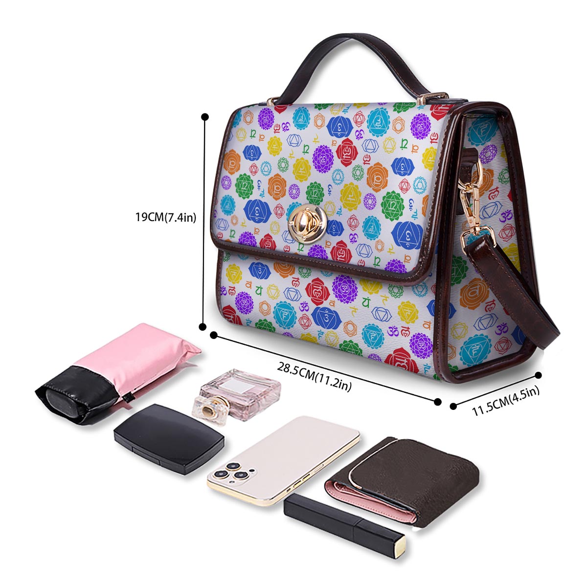 The 7 Chakras And Reiki Print Pattern Women's Satchel Bag