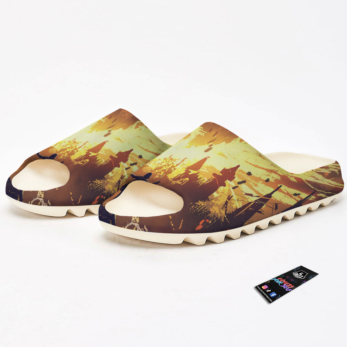 The Man And Phoenix Print Sandals-grizzshop