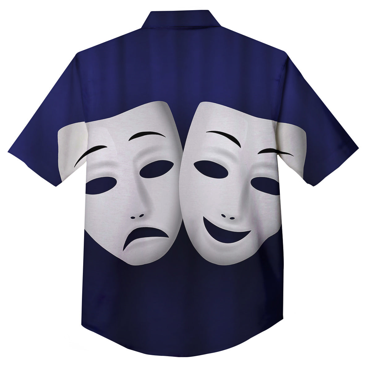 Theater Masks Tragedy And Comedy Print Button Up Shirt-grizzshop