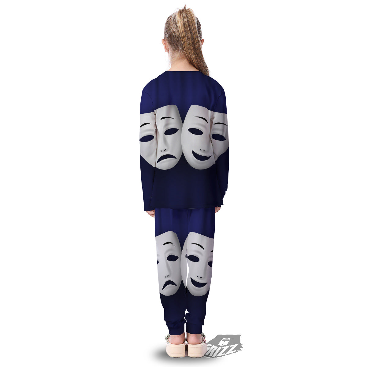 Theater Masks Tragedy And Comedy Print Kid's Pajamas-grizzshop