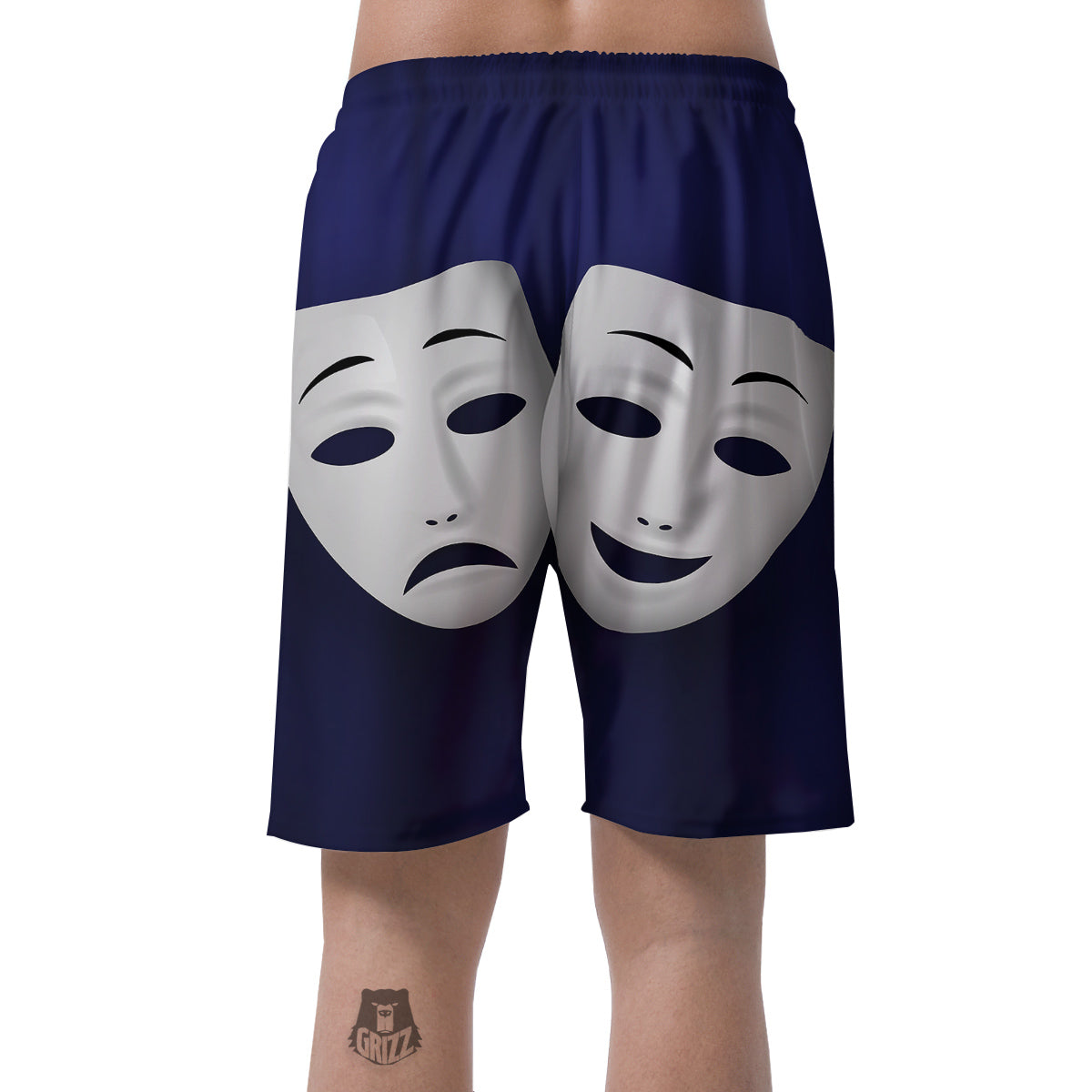 Theater Masks Tragedy And Comedy Print Men's Shorts-grizzshop