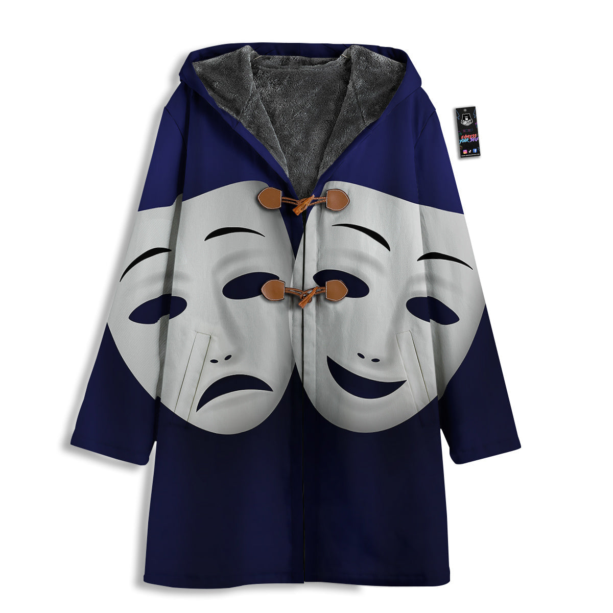 Theater Masks Tragedy And Comedy Print Men's Windbreaker Jacket-grizzshop