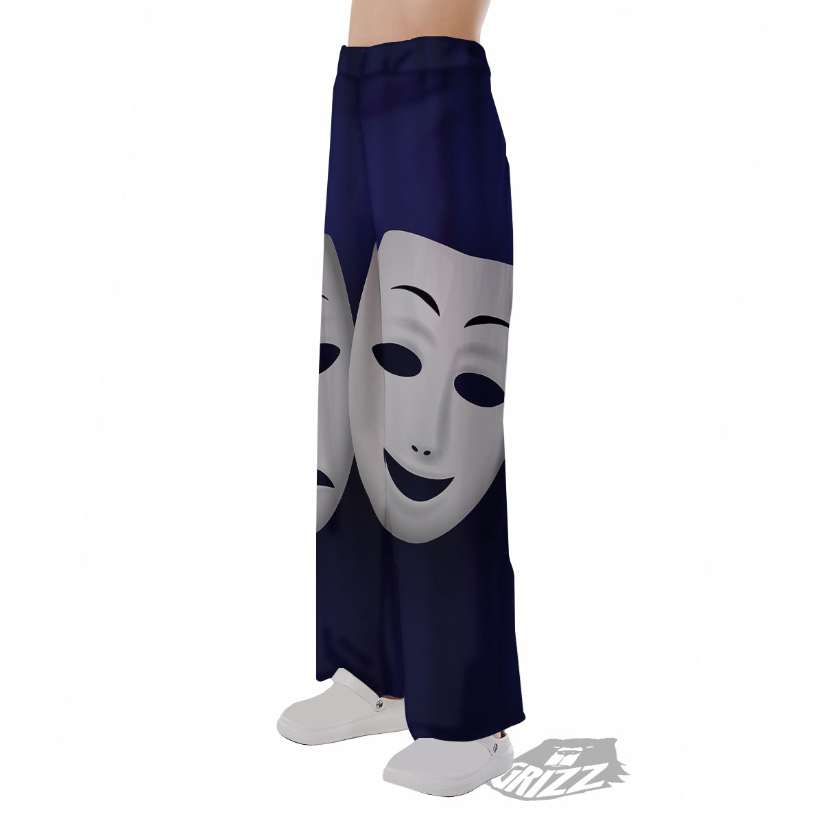 Theater Masks Tragedy And Comedy Print Pajama Pants-grizzshop
