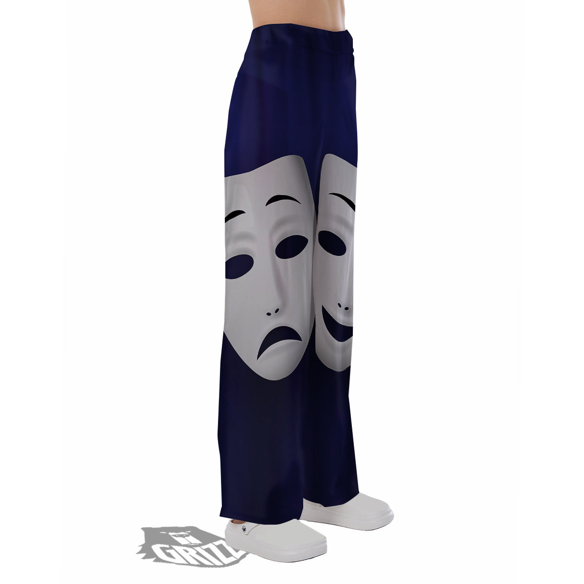 Theater Masks Tragedy And Comedy Print Pajama Pants-grizzshop