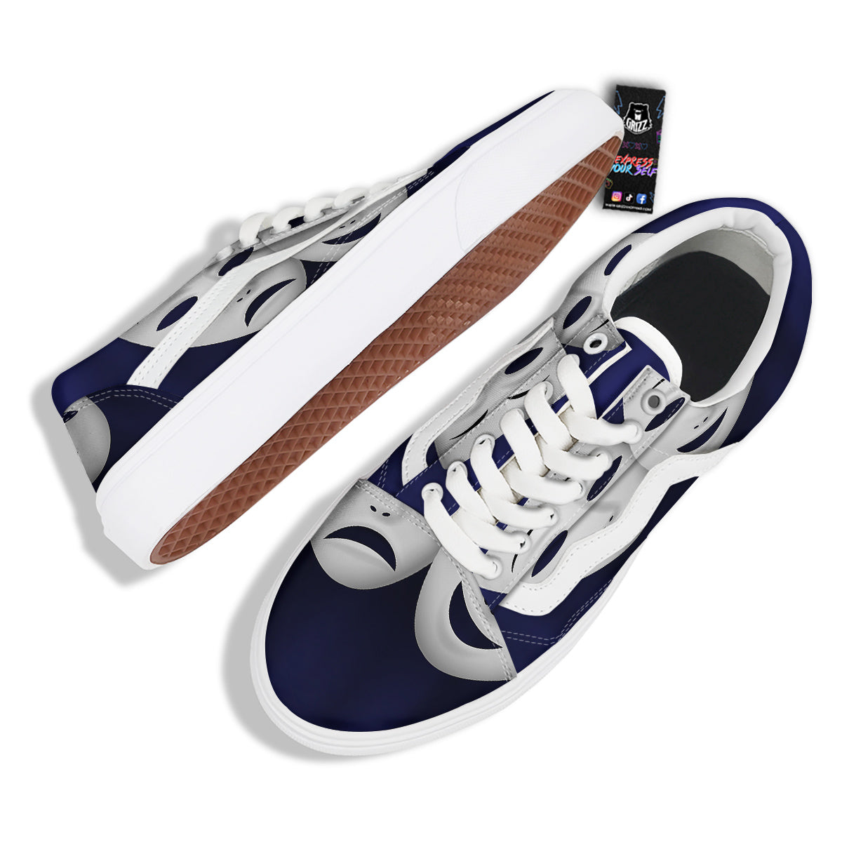 Theater Masks Tragedy And Comedy Print Skate Shoes-grizzshop