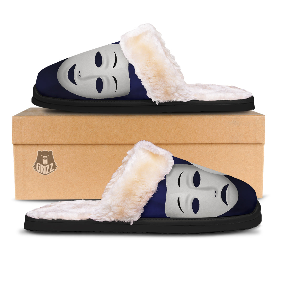 Theater Masks Tragedy And Comedy Print Slippers-grizzshop