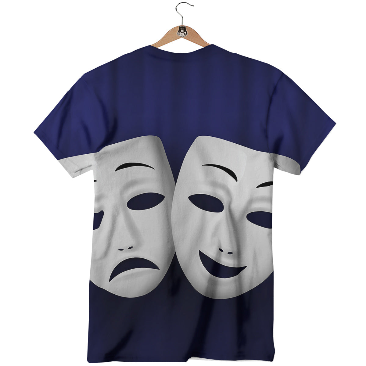 Theater Masks Tragedy And Comedy Print T-Shirt-grizzshop