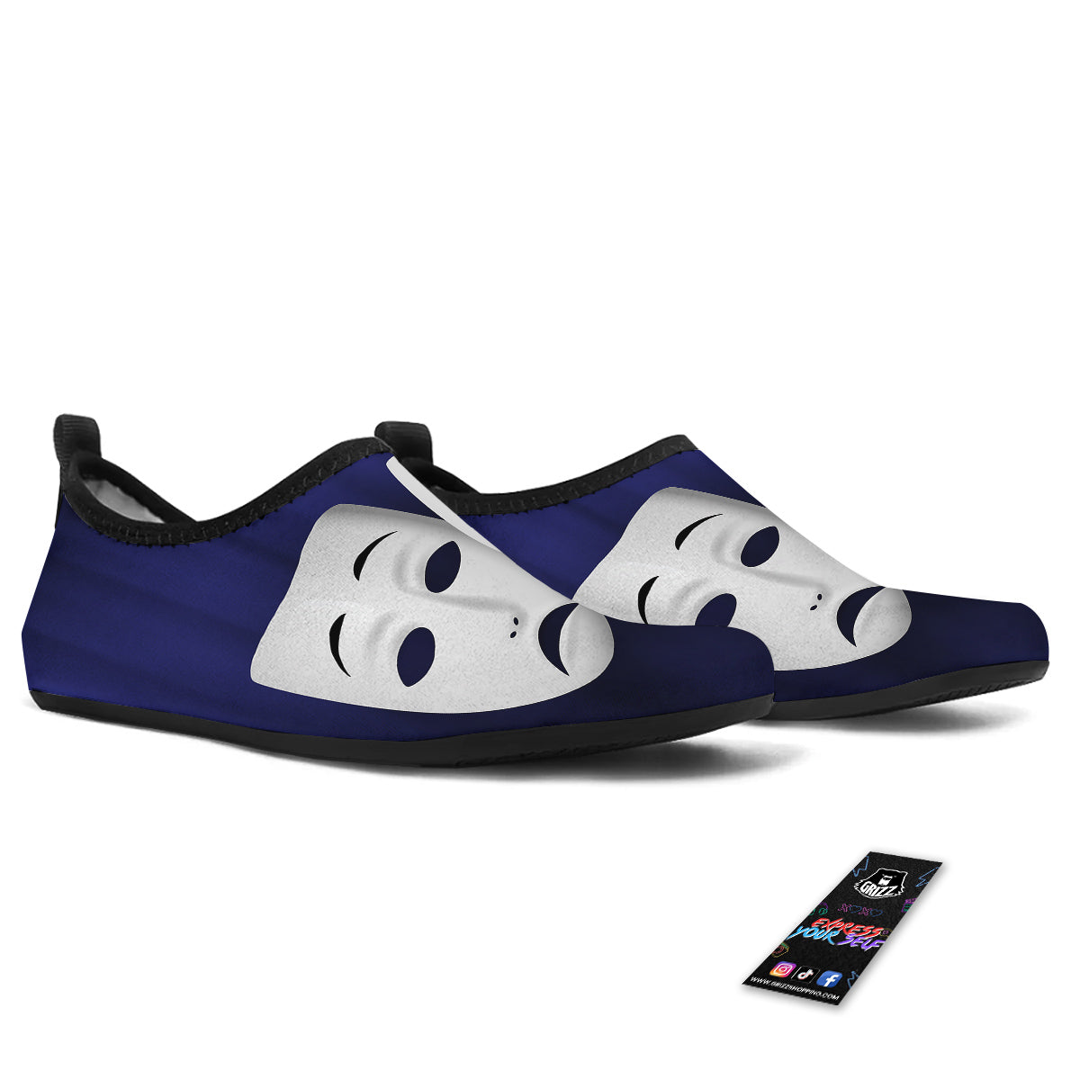 Theater Masks Tragedy And Comedy Print Water Shoes-grizzshop