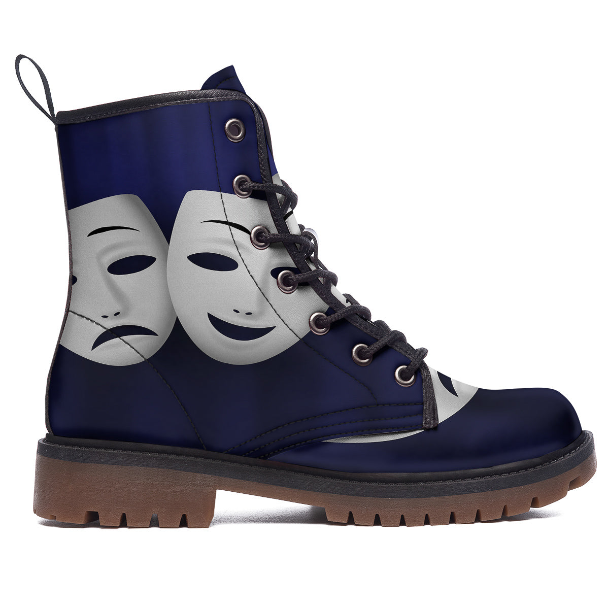 Theater Masks Tragedy And Comedy Print Work Boots-grizzshop
