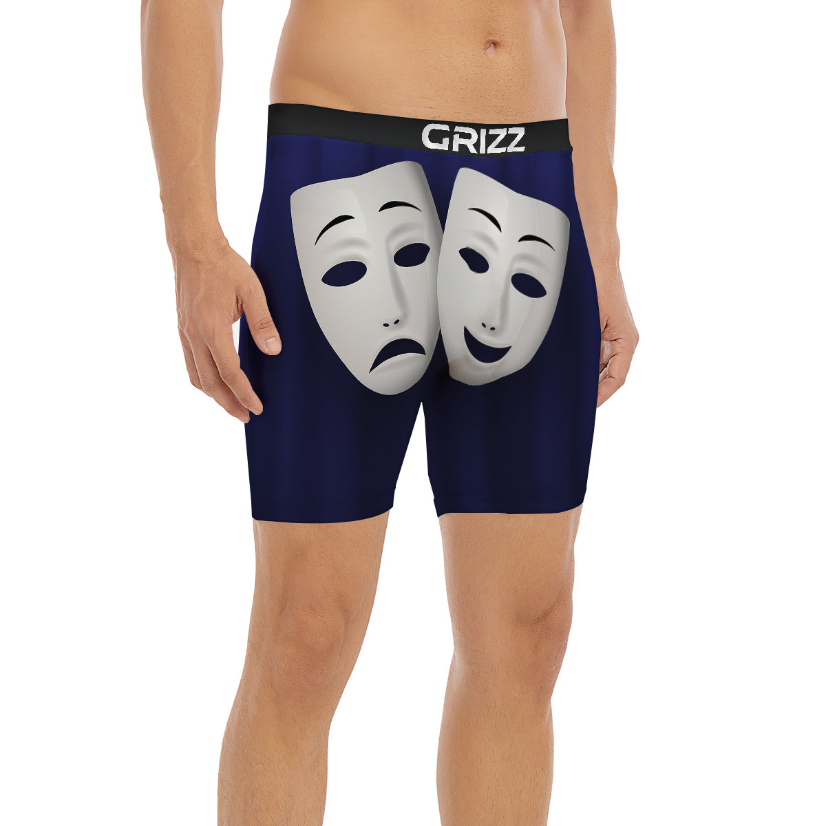 Theater Masks Tragedy And Comedy Print Boxer Briefs