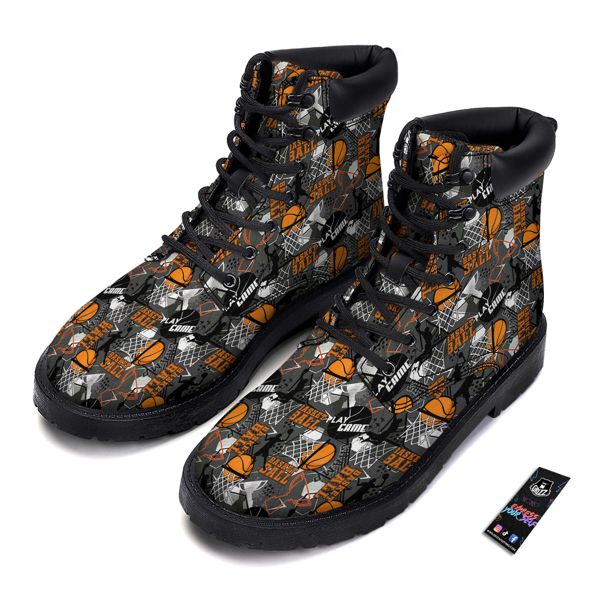 Theme Basketball Print Pattern Boots-grizzshop