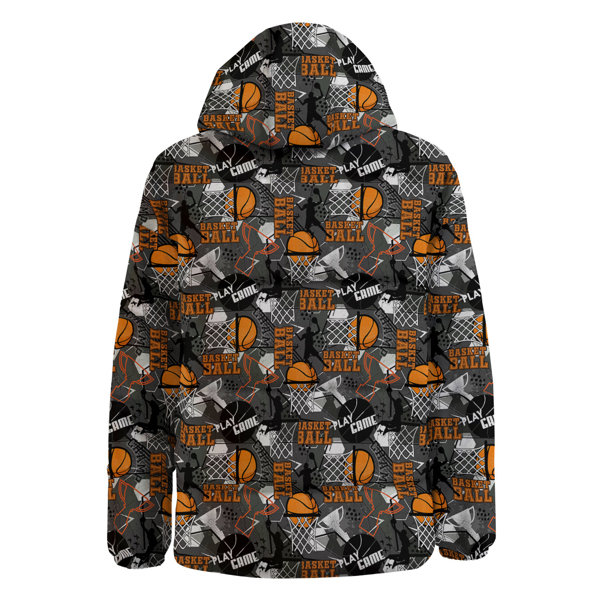Theme Basketball Print Pattern Down Jacket-grizzshop