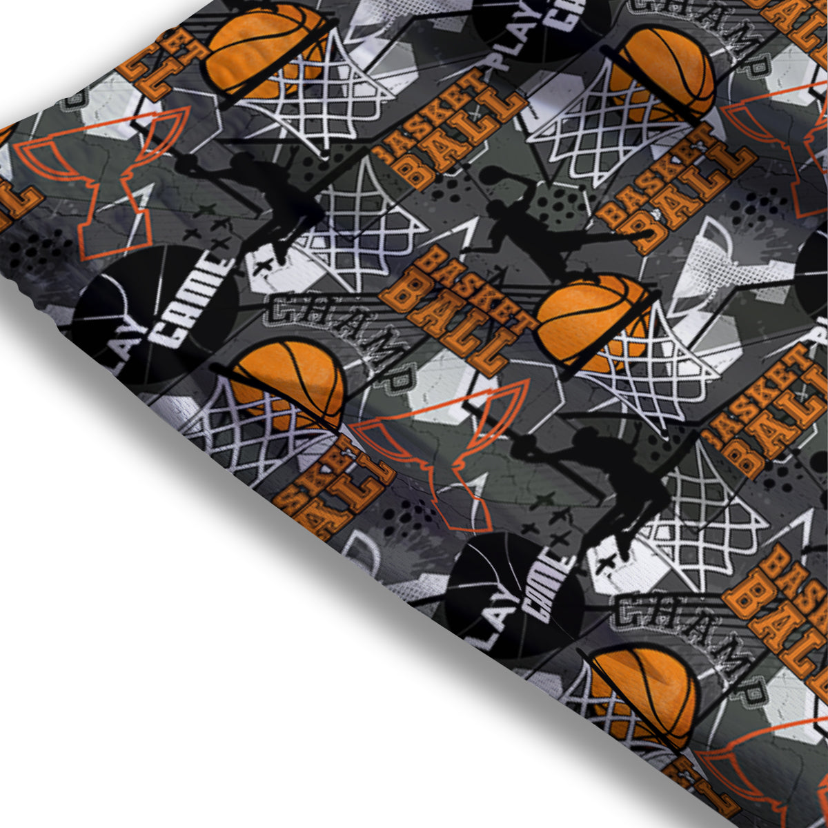 Theme Basketball Print Pattern Mesh Shorts-grizzshop