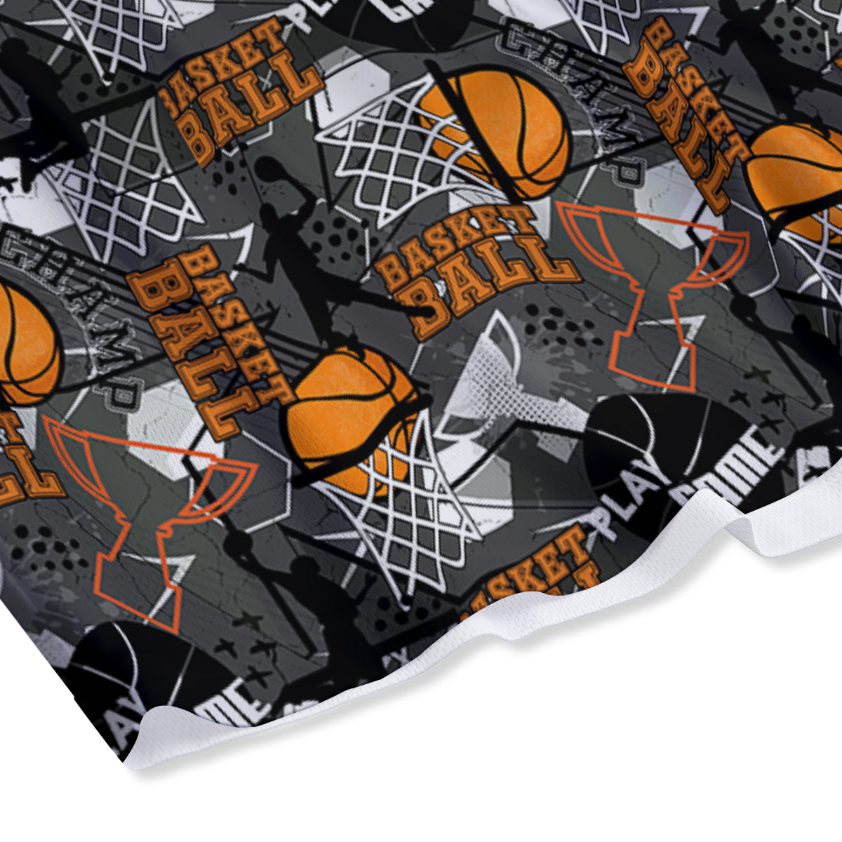 Theme Basketball Print Pattern Mesh Shorts-grizzshop