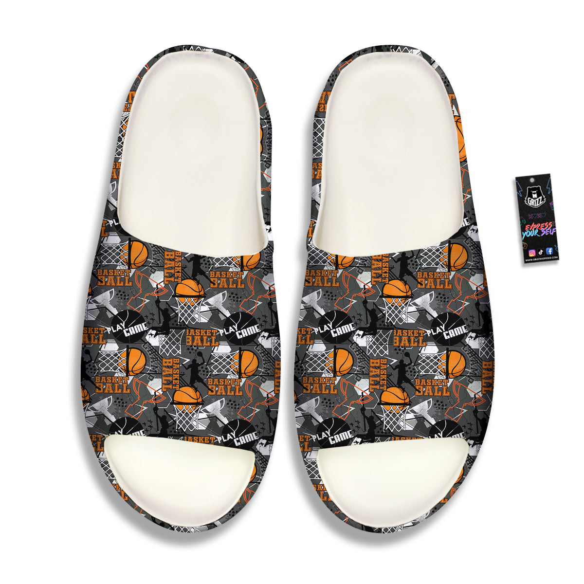 Theme Basketball Print Pattern Sandals-grizzshop