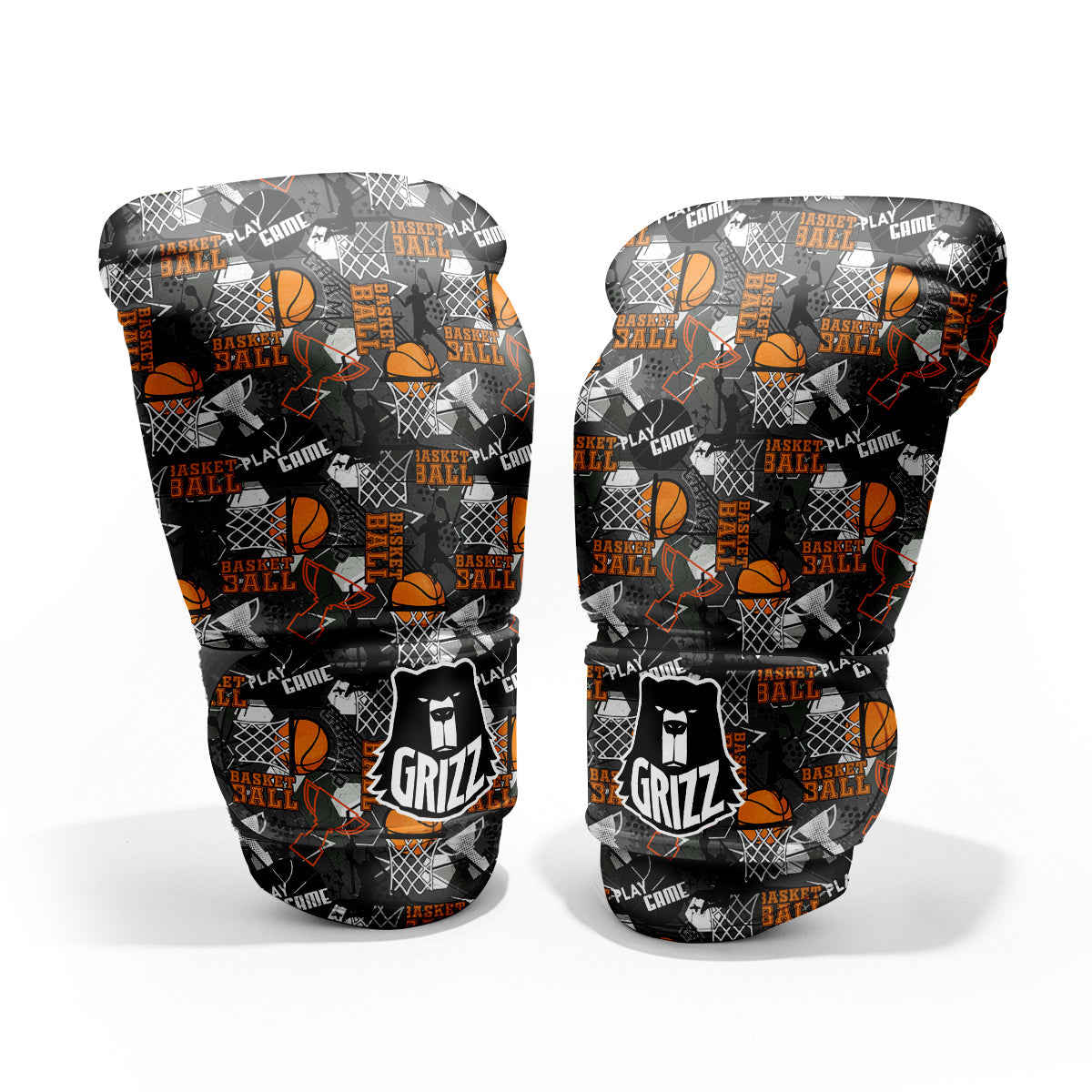 Theme Basketball Print Pattern Sparring Gloves-grizzshop