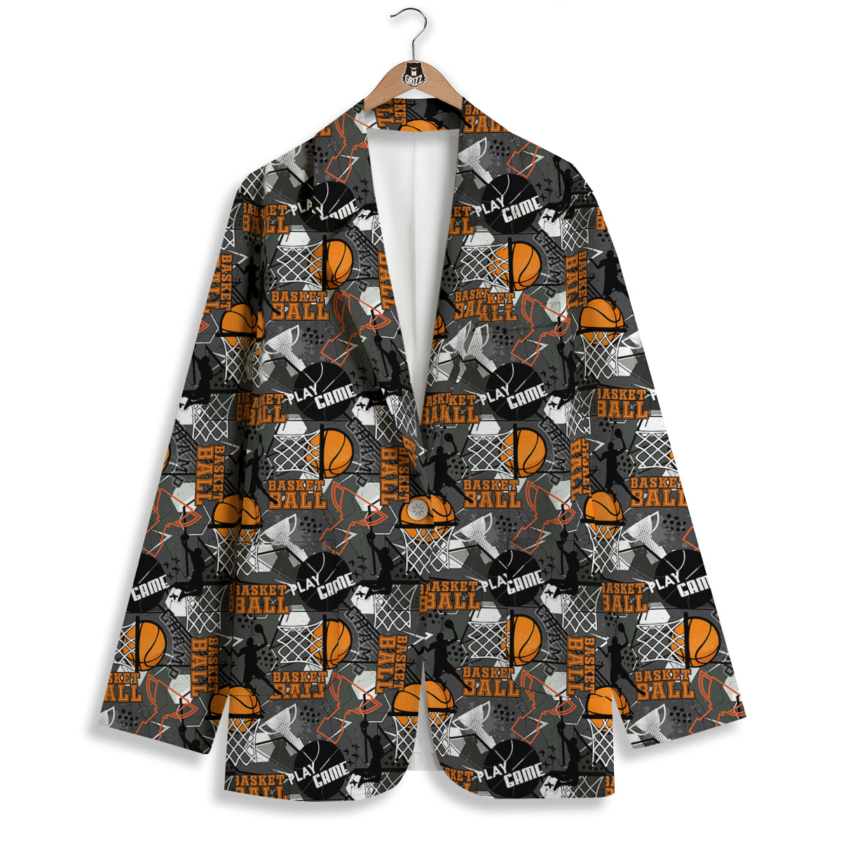 Theme Basketball Print Pattern Women's Blazer-grizzshop