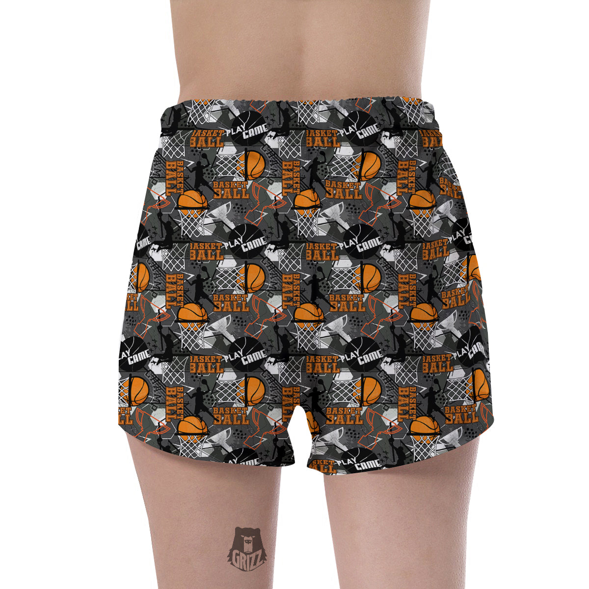 Theme Basketball Print Pattern Women's Shorts-grizzshop