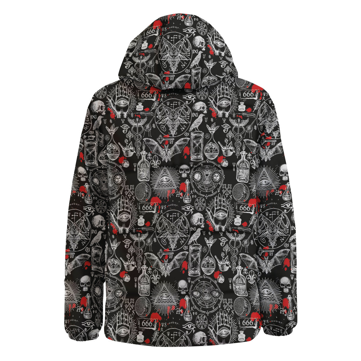 Theme Of Satanism Print Pattern Down Jacket-grizzshop