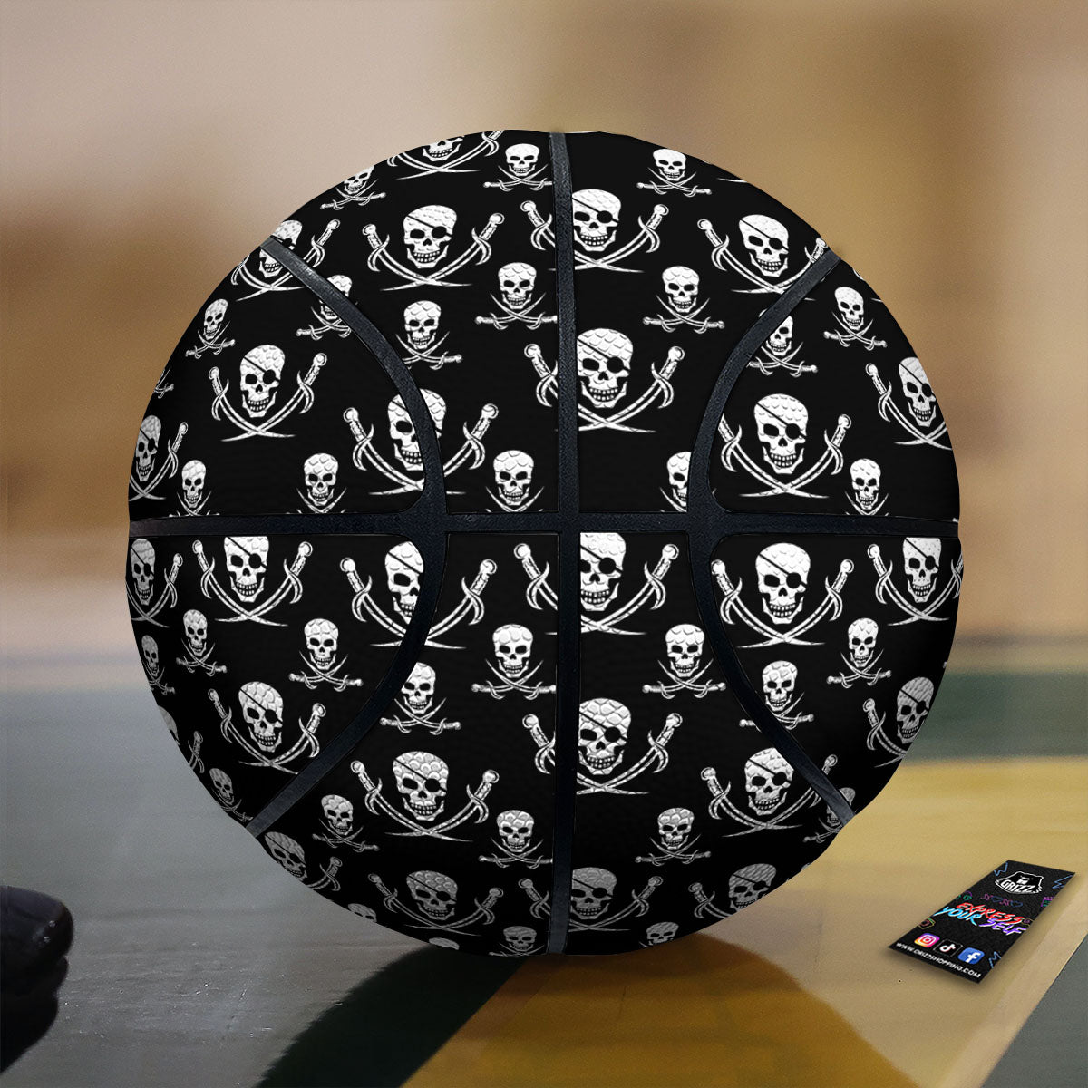 Theme Pirate Print Pattern Basketball-grizzshop