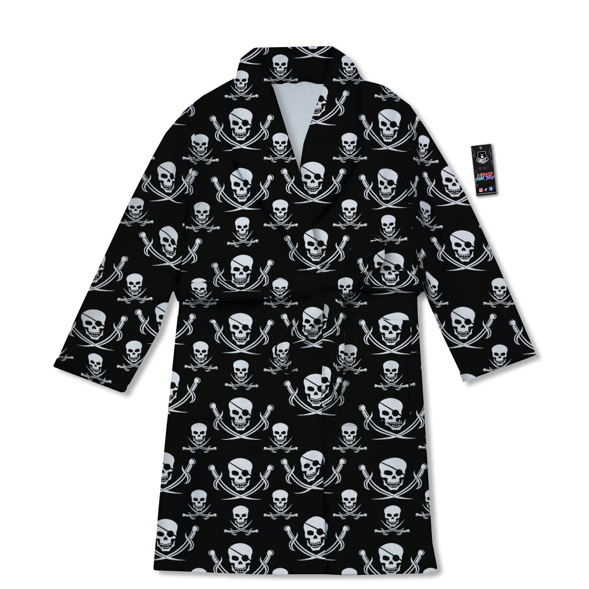 Theme Pirate Print Pattern Bathrobe-grizzshop