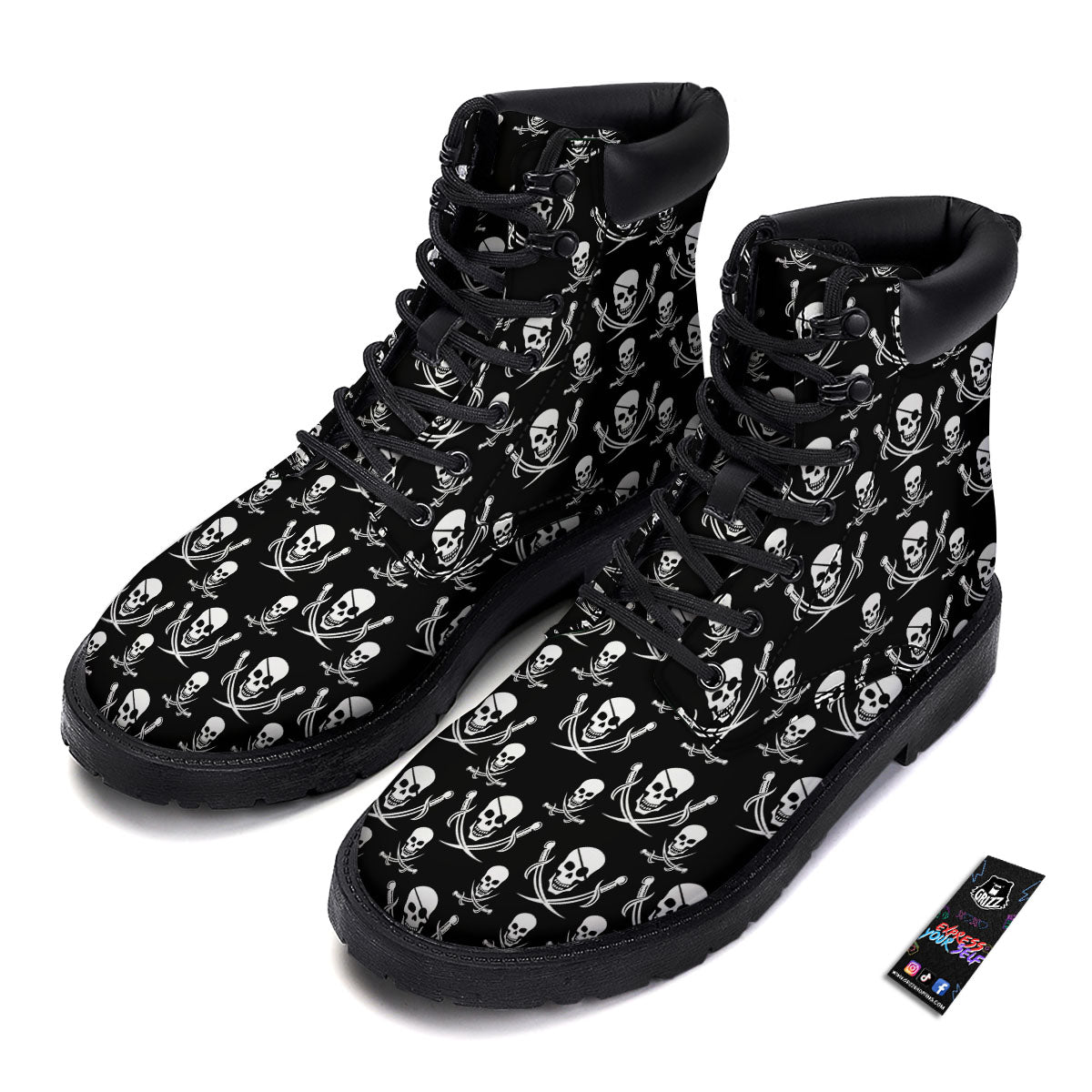 Theme Pirate Print Pattern Boots-grizzshop