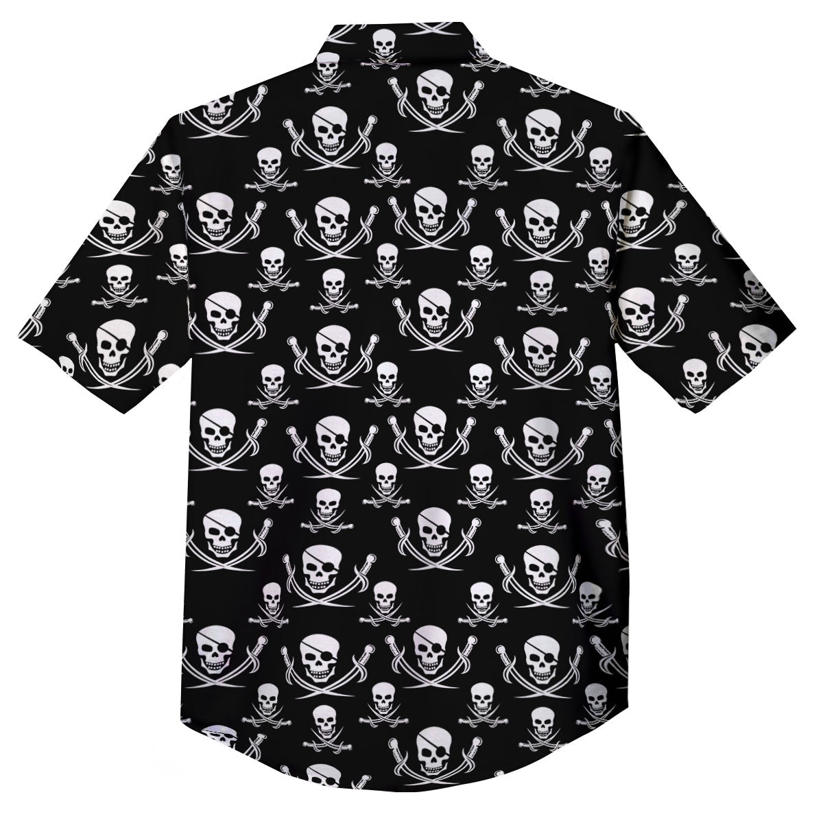 Theme Pirate Print Pattern Button Up Shirt-grizzshop