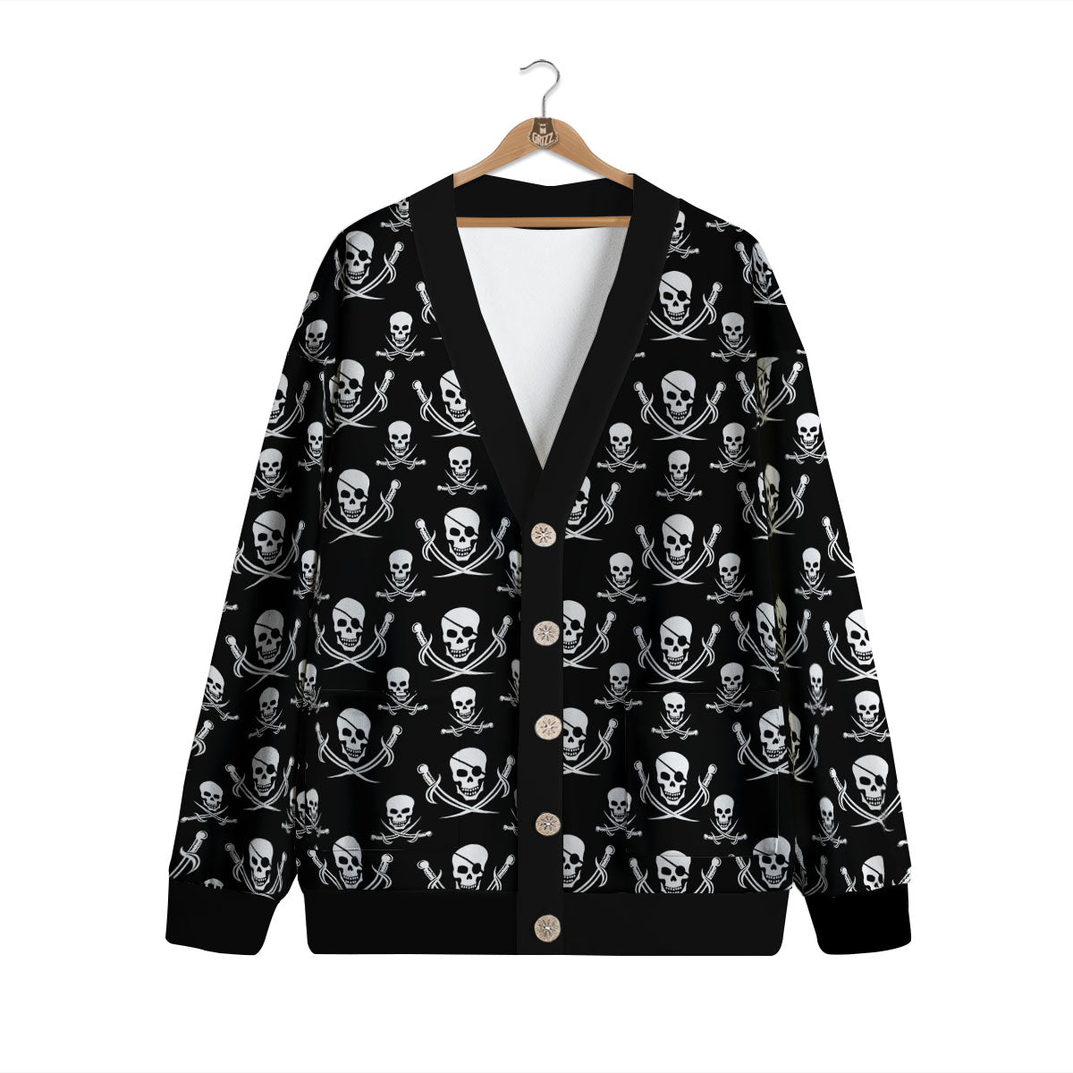 Theme Pirate Print Pattern Cardigan-grizzshop