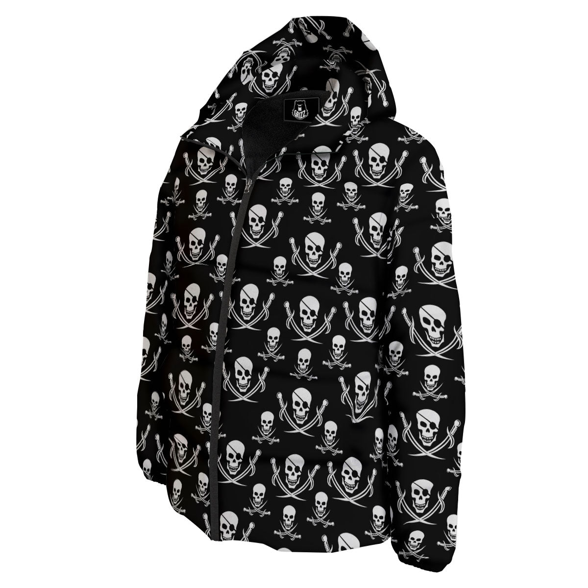 Theme Pirate Print Pattern Down Jacket-grizzshop