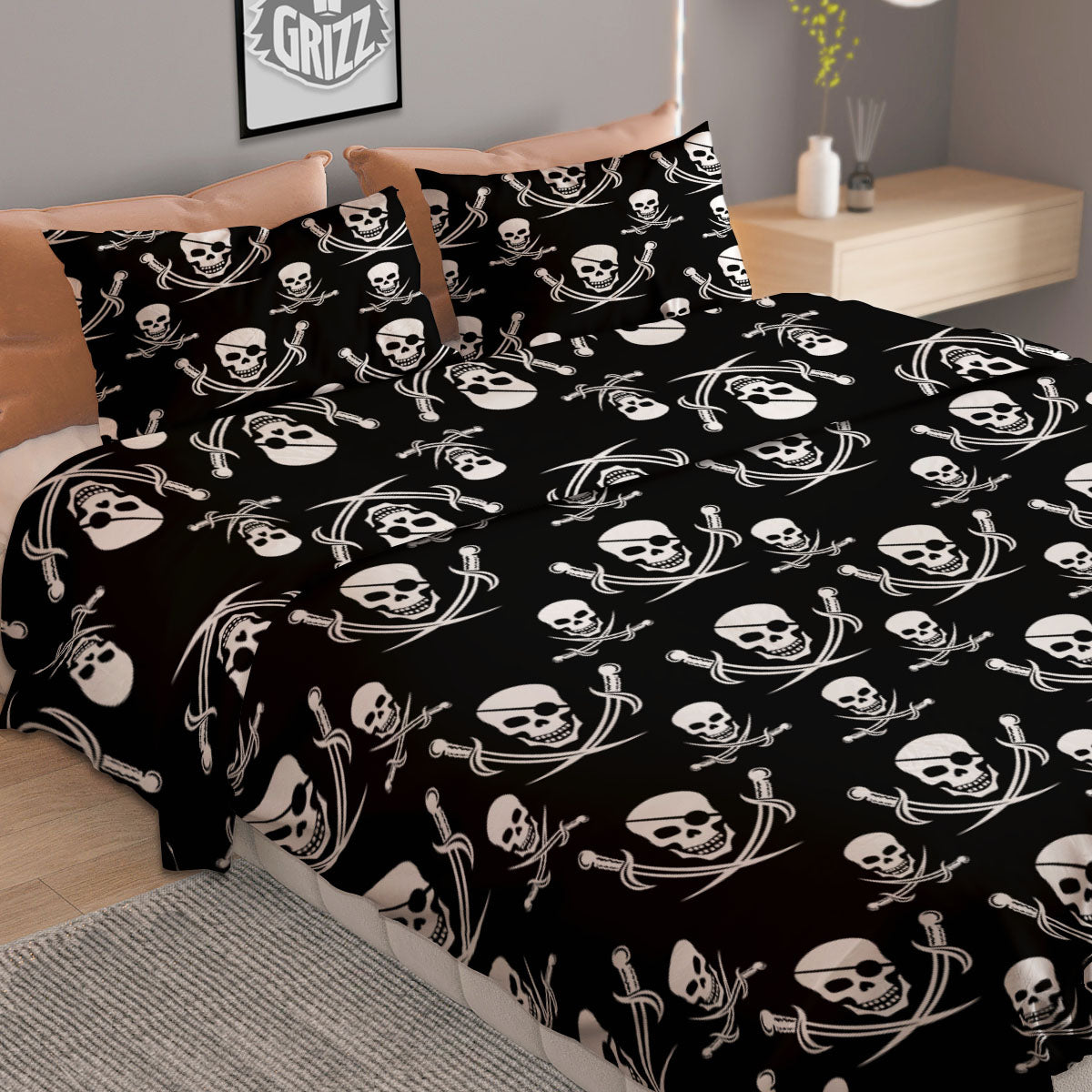 Tropical Leaf Teal Print Pattern Duvet Cover Bedding Set