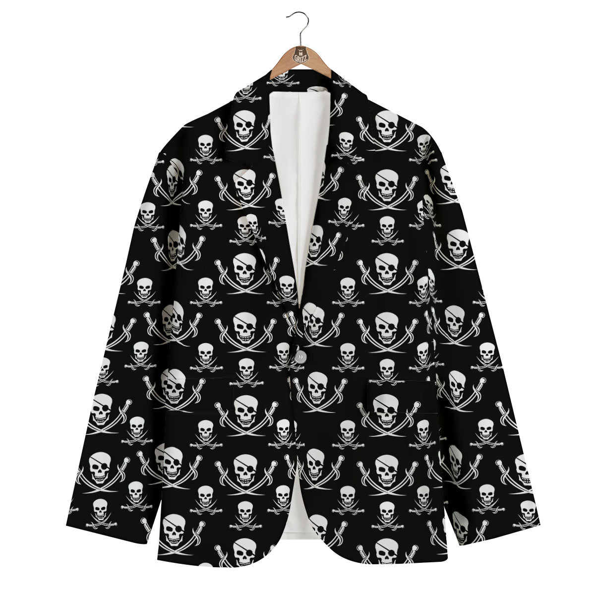 Theme Pirate Print Pattern Men's Blazer-grizzshop